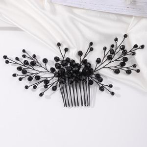 Headpieces Gothic Black Full Rhinestones Side Hair Comb Prom Party Special Occasion Punk Headpiece Women Accessories