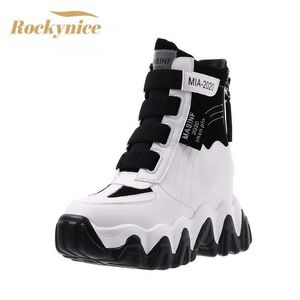 Boots Designers High Platform Shoes 2021 New Autumn Women Ankle 6cm Wedges Winter Casual Dad Sneakers Leather Chunky Woman L221018