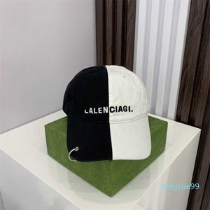 boné de bola designer balenciga Paris personalizado preto branco costurado língua de pato soft top casal versátil chapéu de beisebol masculino e feminino sol