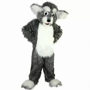 C￣o cinza husky mascot fantasia de desenho animado personagem carnaval festival vestido chique de natal adultos tamanho festa de anivers￡rio