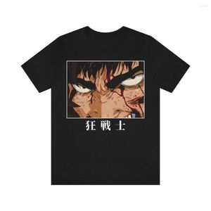 Camisetas masculinas para homens Cool Harajuku Anime Print Tee Summer Berserk Guts Fashion Clothing Manga Curta Tops Unissex