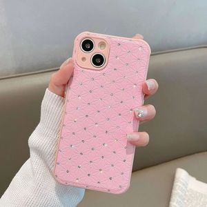 Fashion Phone Cases Pink Blue Red Geometric Pattern Case For IPhone 13 Pro Max 12 11 XR XS 8 7 Luxury Rhinestone Stars Phonecase Cover Hot
