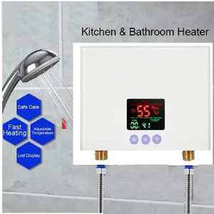 110V 220V Instant Electric Water Heater, Wall Mounted LCD Temperature Display with Remote Control