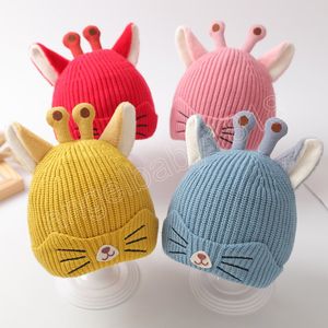 Cute Deer Baby Hat With Ears Warm Winter Kintted Baby Boys Girls Cap Beanies Cartoon Animal Infant Toddler Kids Hats Bonnet