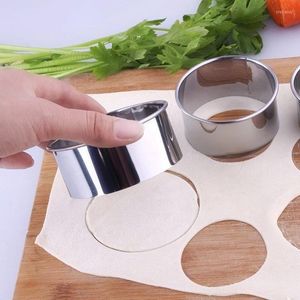Baking Moulds 5pcs/set Cookie Cutter Mold Stainless Steel Circle Round Shape Biscuit Cake Mould Kitchen DIY Pastry Dough Cutting Tools