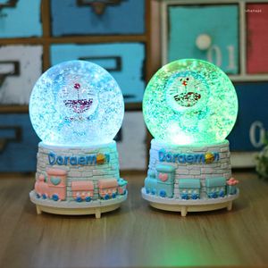 Luzes noturnas Cartoon Ball Crystal Ball com Music Box Light Colorful Birthday Gift for Kids Bedroom Drop