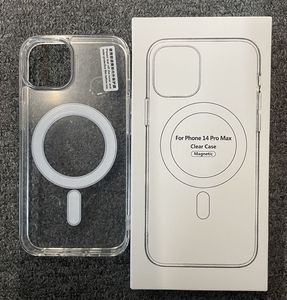 Şeffaf Şeffaf Akrilik Manyetik Darbeye Dayanıklı Telefon Kılıfları iPhone 14 13 12 11 Pro Max Mini XR XS X 8 7 Plus Perakende Paketli Uyumlu Magsafe Kablosuz Şarj Cihazı