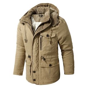 Piumino da uomo Parka Giacca invernale da uomo Casual Con cappuccio Velluto ispessito Cappotto caldo Cotone Manica lunga Parka Cappotto Euro Taglia Casacas Para Hombre T221006