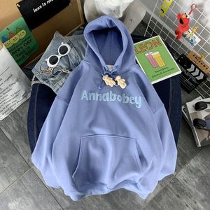 Kvinnors hoodies harajuku kawaii björn rita sträng tröja tröjor kvinnor vinter lata plus storlek brev fick tröjor flickor söta