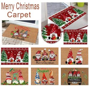 Carpets Christmas Theme Door Mat Gnome Dwarf Santa Claus Elk Floor Non-slip Doormat Kitchen Bathroom Entrance Decor