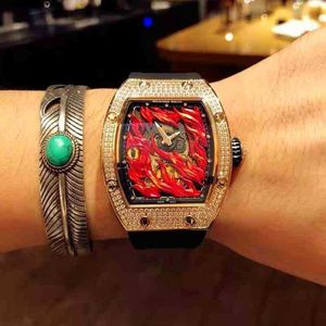 Hellfire Large Dial Watch męska moda gwiazda wina typu Wodoodporna pusta pustka