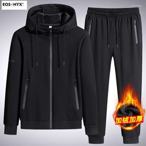 Herren Hoodies Sweatshirt Anzug Herbst Winter Bequeme Männer Kleidung Plüsch Verdickt Warm Mode Lässig Windabweisend Männliche Oberbekleidung Mit