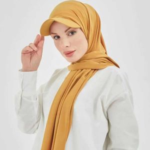 Halsdukar anpassade halsduk kvinnor ny omedelbar premium tröja hijab sjalar hijab med baseball cap tröja halsduk hijab