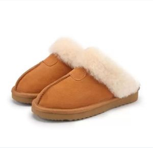 Designer Aus Snow Half Slippers Woman Classic Solid Color Fluff Fuzz Ja Slide Womens Girl Lady Winter Flat Fur Furry Sliders 35-45