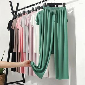 Women's Two Piece Pants Summer Loose Homewear trouser suits for women For Women Pajamas Set Female Home Clothes Lady Lounge Wear