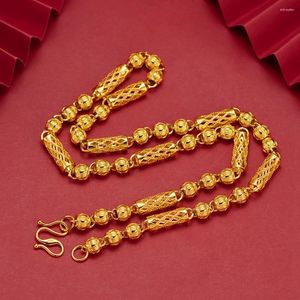 Ketten 8 mm breite Herrenkette Halskette 18 Karat Gelbgold gefüllt Hip Hop klassischer Herren-Schlüsselbein-Choker-Schmuck 60 cm lang solides Geschenk