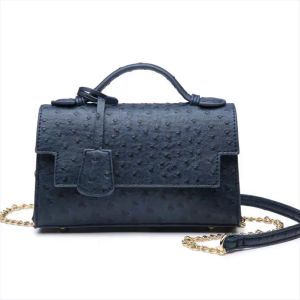 Russische Frauen liebten dunkelblaue Clutch-Tasche, Leder-Tragetasche, Handtaschenriemen, Markendesign, Strauß-Tragetasche, Umhängetasche