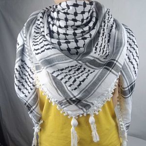 Scarves Shawls paltine scarf of Men Yashmagh Shemagh Black Arab Men Arafat Scarf Keffiyeh with tassel