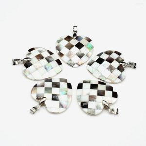 Pendant Necklaces Natural Freshwater Shell Heart Mosaic Pattern Charms For Jewelry Making DIY Necklace Accessories Bulk Wholesale