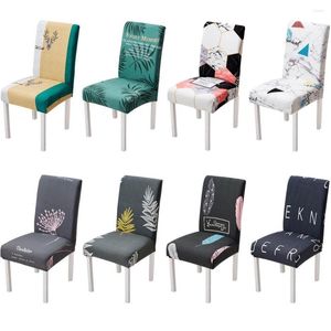 Tampas de cadeira Spandex Capa de tecido Caixa Impressão Protetor lavável removível para banquete de quarto