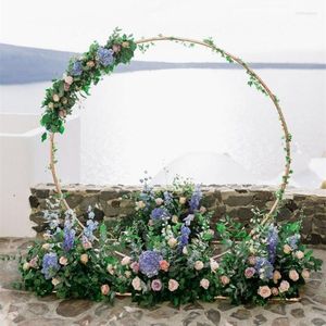 Dekoracja imprezowa kutego żelaza okrągły łuk Wedding Tło Flower Stand Outdoor Stage Decor Decor Circle Frame