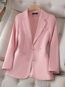 Autumn Winter women's tweed jackets in Pink, Black, Beige, and Coffee - Long Sleeve Single Breasted Solid Jacket Coat