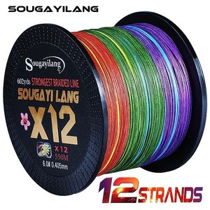 Braid Line Sougayilang X12 PE 12 Strands Abrasion Resistant Braided Fishing Smaller Diameter for Saltwater Goods 221019