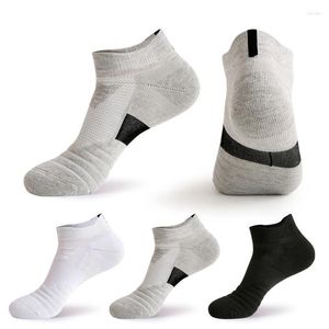 Men's Socks Towel Terry Fabric Men's Sports Short Black White Gray Color Outdoor Running Basketball Fitness Ankle Wholesale