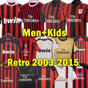 Shirts r￩tro 02 03 Gullit Soccer Jerseys 04 05 06 07 08 09 Maldini van Basten Football Kaka Inzaghi 10 11 12 13 14 15 Pirlo Shevchenko Baggio AC Milans Men Kits Kits Uniforms