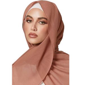 Шарфы платки горячие продажи женщин обычные пузырьки шифоновый хиджаб мусульманский густой тяжелый шифоновый шарф