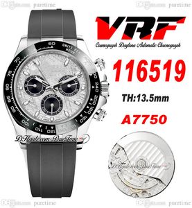 VRF 11651 A7750 Cronógrafo automático Mens relógio 904L Aço de aço meteorito Stick