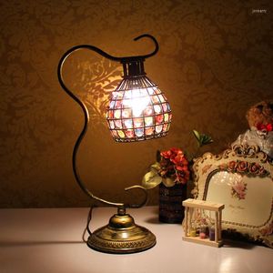 Tischlampen, ländliche, vertragliche, europäische Schreibtischlampe, Retro-Perlen-verstellbare Wohnzimmer-Schlafzimmer-Koje-Leuchte