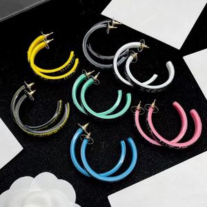 2022 C Lettere marca Orecchini per borchie di lusso Candy Colorful Acrilic Acrilic Circle Designer Earring Oreging Earring Gioielli Regali di gioielli