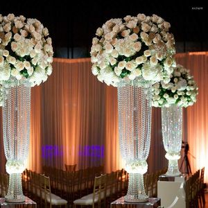 Украшение вечеринки Акрил свадебный центральный элемент хрустальный цветочный стойка Стол Стол Центральные части дороги для домашнего декора