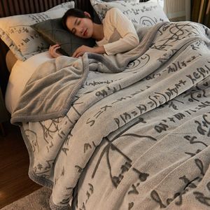 Guret Warm Blanket Coral Fleece Winter Bed Covers Caminho do sofá da colcha fórmula de flanela de flanela macia e macia de flanela W0408