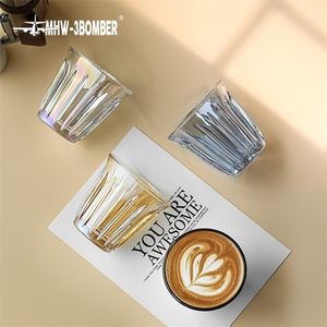 Wide Mouth Colored Glass Tea Cup Transparent Coffee Mug Barista Tools Accessories Latte Cup Brewing Dripping Coffee
