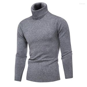 Maglioni da uomo Inverno Maglione a collo alto lavorato a maglia da uomo in lana Mantieni caldo intimo termico sottile in puro colore Colletto rialzato