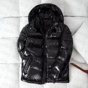 Mens down jacket parkas black purffer coats hooded quality casual outdoor feather outwear keep warm thick zipper White duck down filling badge decoration S-3XL