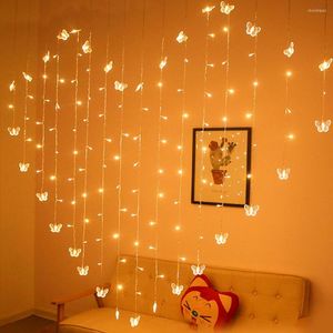 Stringhe 2 m Luce per tende a LED a forma di cuore Lcicle Farfalla String Holiday Party Natale Fiaba Decorazione di nozze