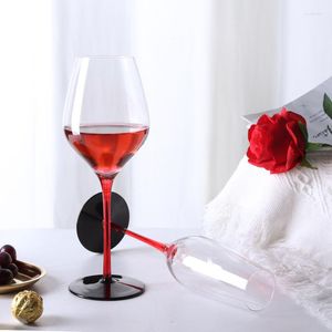 Wine Glasses Champagne Glass Flat Bottom Handmade Lead free Crystal Creative Bordeaux Color Goblet Drinkware Wedding Party Gifts