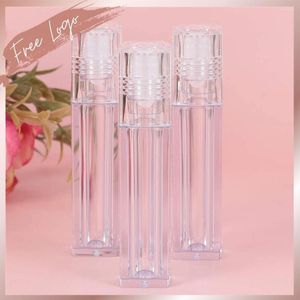 Lipgloss 6,5 ml Rollflaschen für ätherische Öle, individuelles Logo, quadratisch, Roll-on, tragbar, leer, nachfüllbar, Make-up-Tube, Rollkugel, transparent