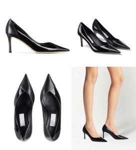 Women Classic Dress Shoes Pumps Cass 75mm Low Heel Pointed Toe ￤kta l￤der Luxury Brand Designer London