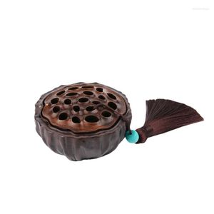 Fragrance Lamps Wooden Agarwood Burner Portable Bowl Retro Lotus Incense Burners Mini Smoke Queimadores De Incenso Aroma Diffuser ZY50XL