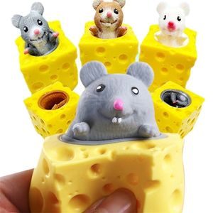 Dekompressionsleksak Pop up Funny Mouse and Cheese Block Squeeze Anti Stress Dölj Sök siffror Stress Relief Fidget S For Kids Adult