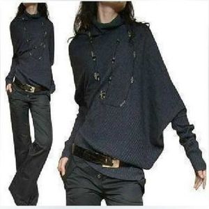 Kadın Sweaters Yeni İlkbahar ve Sonbahar Tarzı Düzensiz Batwing Kadın Sweaters Kadın Örgü Gösterimi İnce Boyut XXXL KIŞ GİYİ KOYALARI T221019