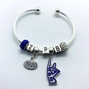 Charm Armb nder exquisite griechische Gesellschaft Zeta Phi Beta Schwesternschaftsymbol ZPB Anh nger Big Hole Perlen Briefarmband
