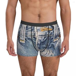 Underpants Blue Jeans Blusbale Panties Male Rouphe Print Shorts Boxer Briefs