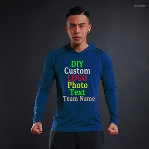 Men's T Shirts Autumn Winter Men's Long Sleeve T-Shirt Thin Breathable Fast Dry Sports Casual Hoodie Custom LOGO Text