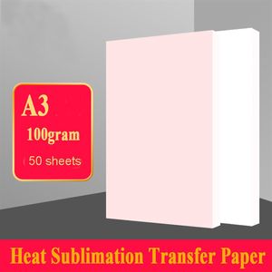 Paper Product 50 Sheets A3 size Sublimation heat transfer papers 100gsm usage in Clothing T-shirt Cup Pillow etc248Y