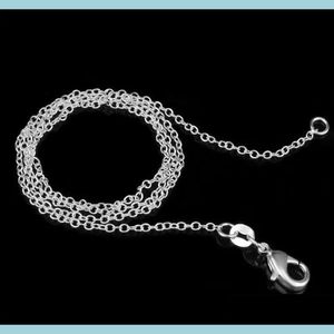 Kedjor 925 Sterling Sier Plated Link Rolo Chain Halsband med hummer CLASPS 16 18 20 22 24 tum kvinnor o smycken droppleverans 2022 f dhyu7